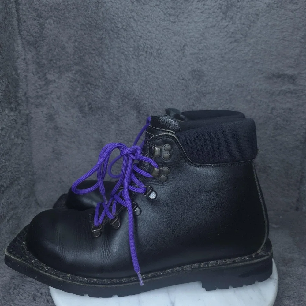 Alico Nordic Cross-Country Ski Boots Mens 11 Black Leather Lugged Vibram 75mm